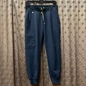 Figs Women's Dark blue Scrubs with Olive Drawstring